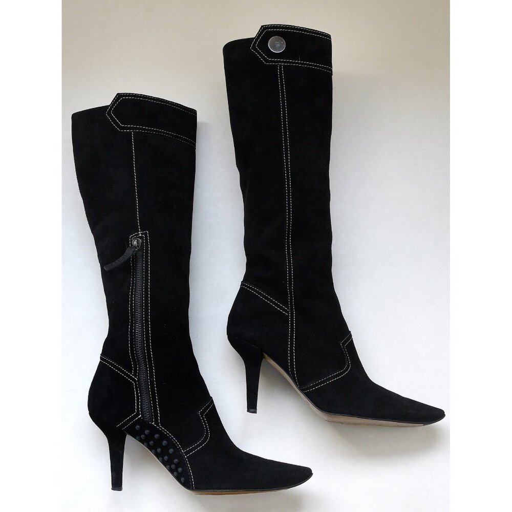 Tod's knee high suede boots - black - sz 7.5 - Picture 5 of 11